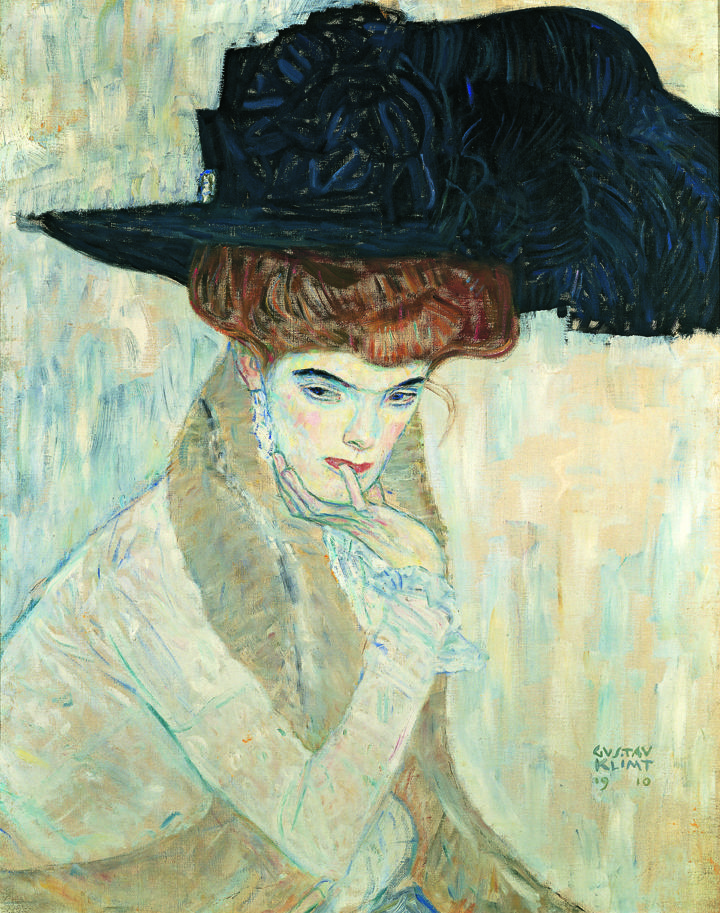 Gustav Klimt. Black feather hat