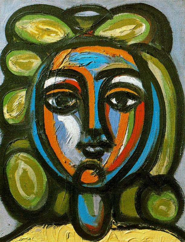 Pablo Picasso. Portrait of a woman with green curls