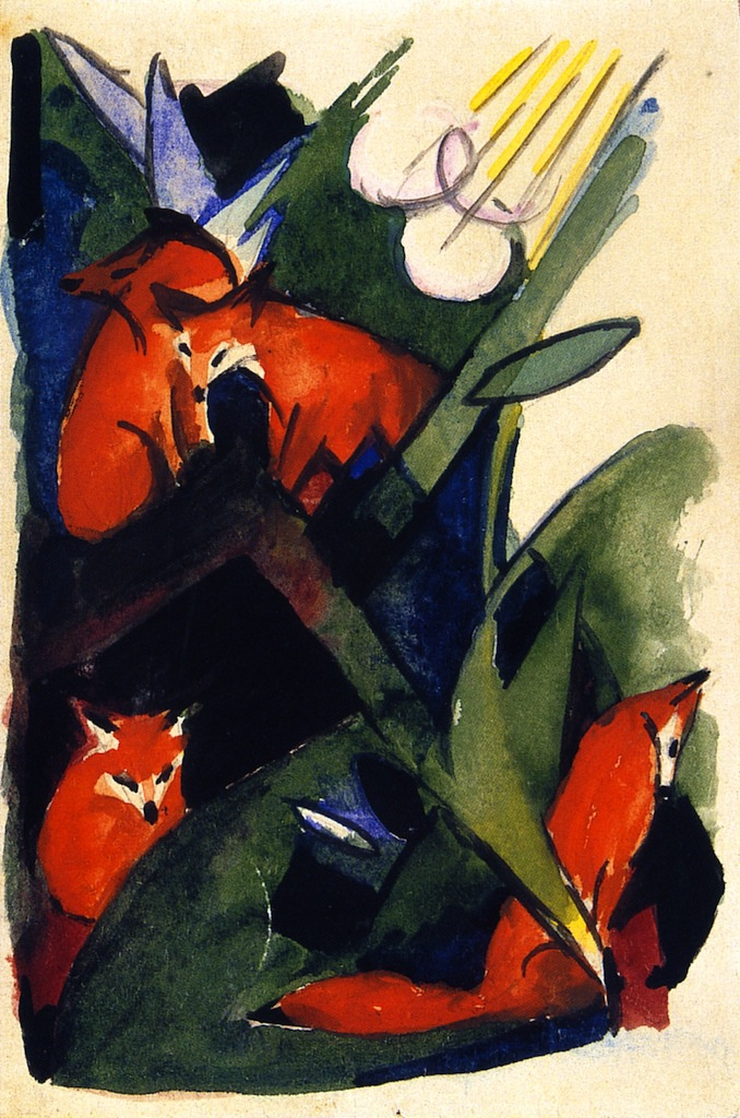 Franz Marc. Cuatro zorros