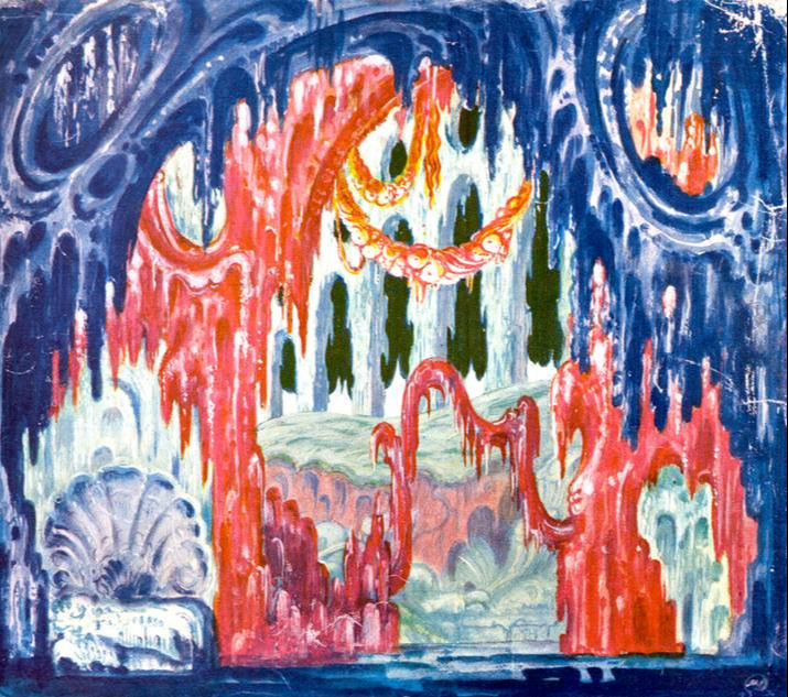 Mstislav Dobuzhinsky. Grotto. Sketch of scenery for Wagner's opera "Tannhäuser". 1930