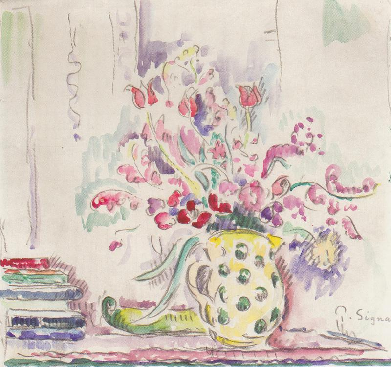 Stillleben Mit Blumenstrauß Und Schädel Analyse Paul Signac Stillleben mit einem Blumenstrauß, 1920, 44×30 cm