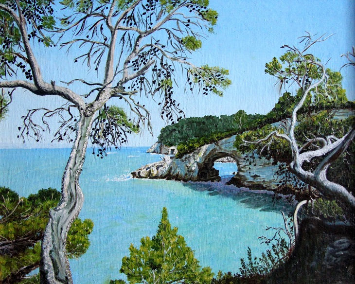 Lyudmila Nikolaevna Yevtushenko. Trees on a rocky shore