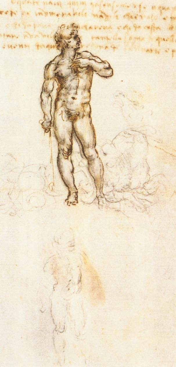 Leonardo da Vinci. Sketch Of "David" By Michelangelo