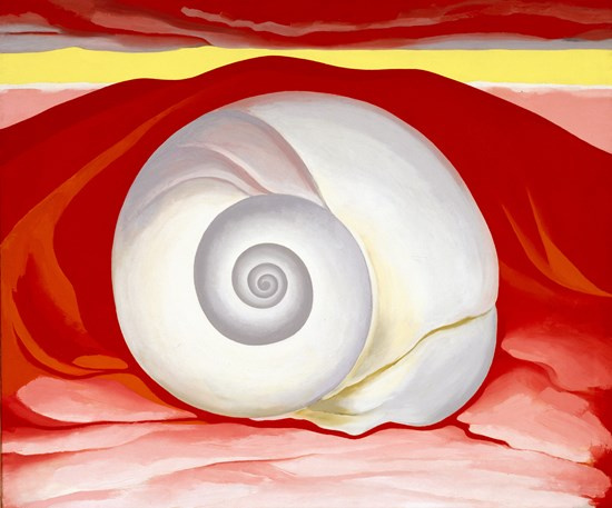 Georgia O'Keeffe. Red hill and white shell