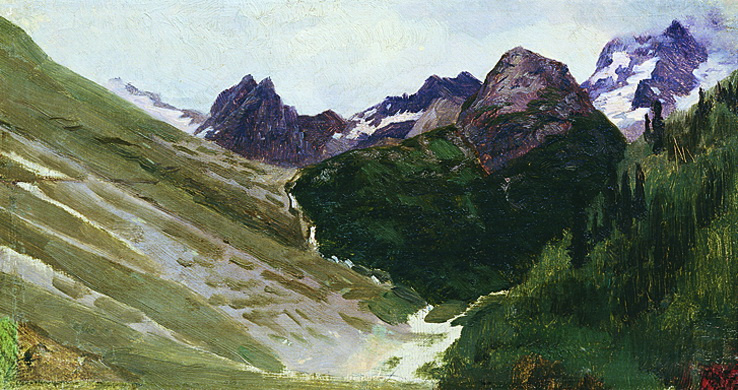 Nikolay Aleksandrovich Yaroshenko. In the mountains. 1890 Sketch.