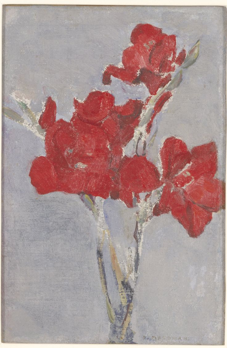Piet Mondrian. Red gladiolus