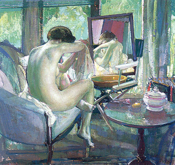 The reflection of a naked woman in the mirror by Richard Emil