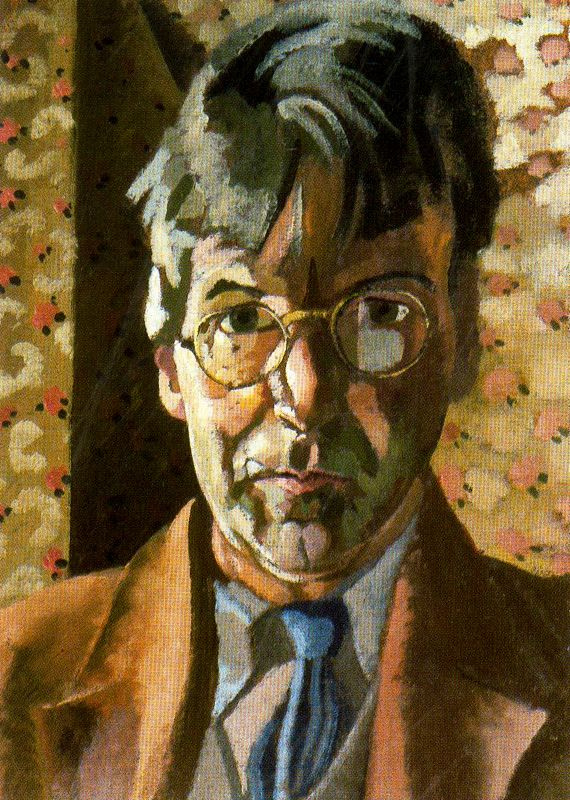 Stanley Spencer. Portrait of a man with glasses