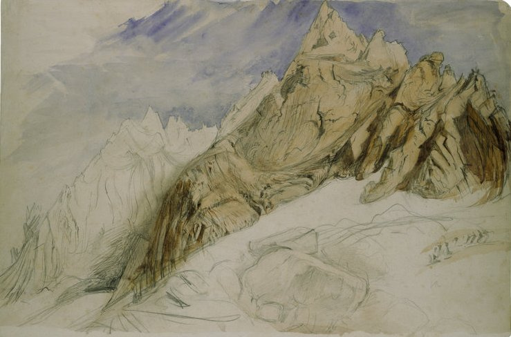 John Ruskin. View of Aiguille du Plan, Aiguille du Midi Mountain, Haute Savoie, Western Alps