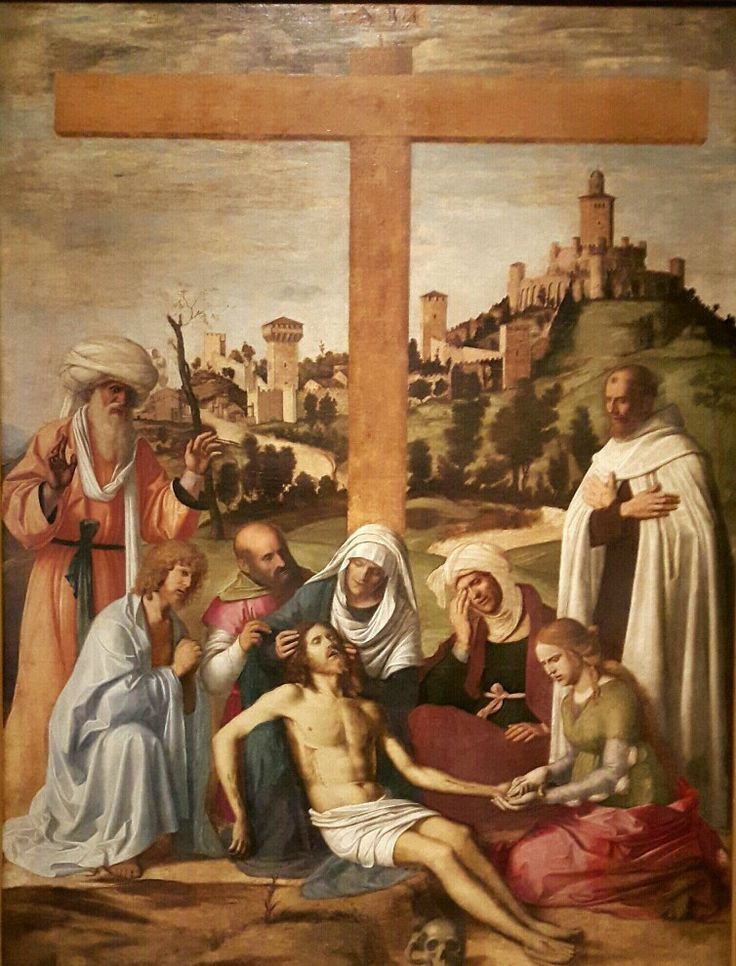 The lamentation of Christ with a monk-Carmelite