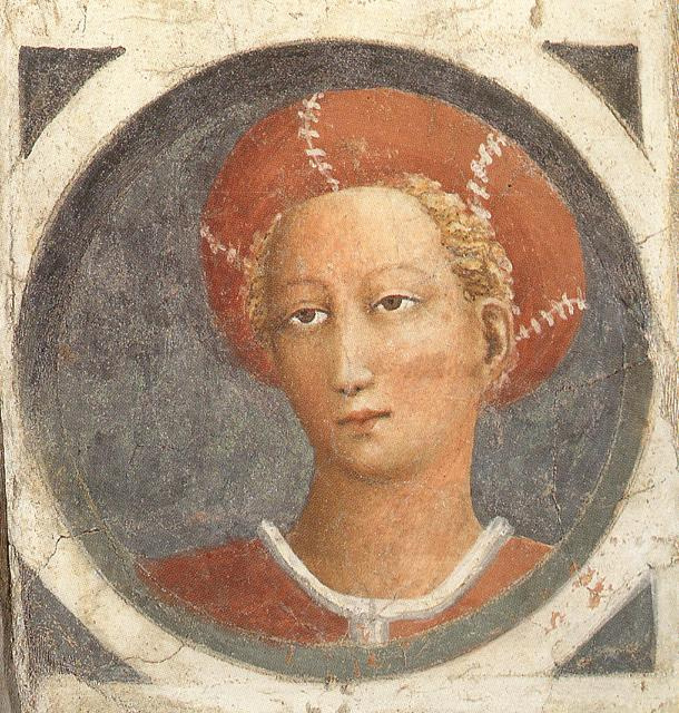 Tommaso Masaccio. Medallion. Detail of the fresco of the Brancacci Chapel