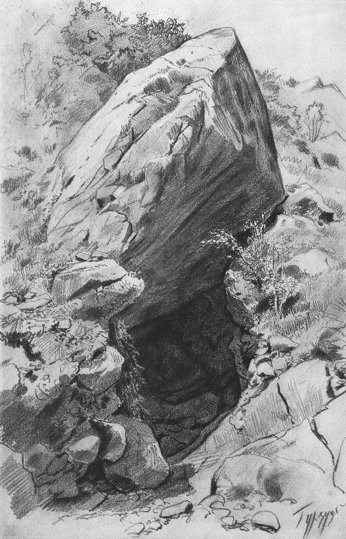 Ivan Ivanovich Shishkin. Cave in Gurzuf