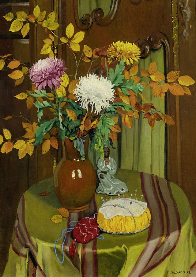 Felix Vallotton. Chrysanthemums and autumn leaves