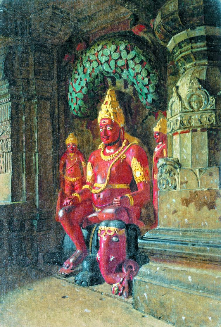 Vasily Vasilyevich Vereshchagin. Statue of Vishnu in the temple of Indra in Ellora