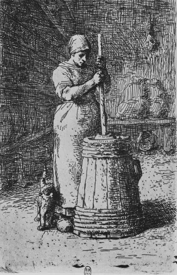 Jean-François Millet. Woman knocking oil