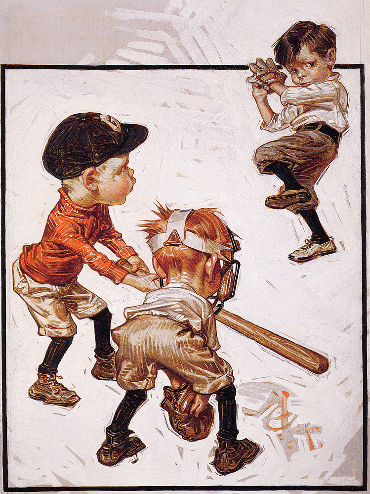 Joseph Christian Leyendecker. Boys play baseball