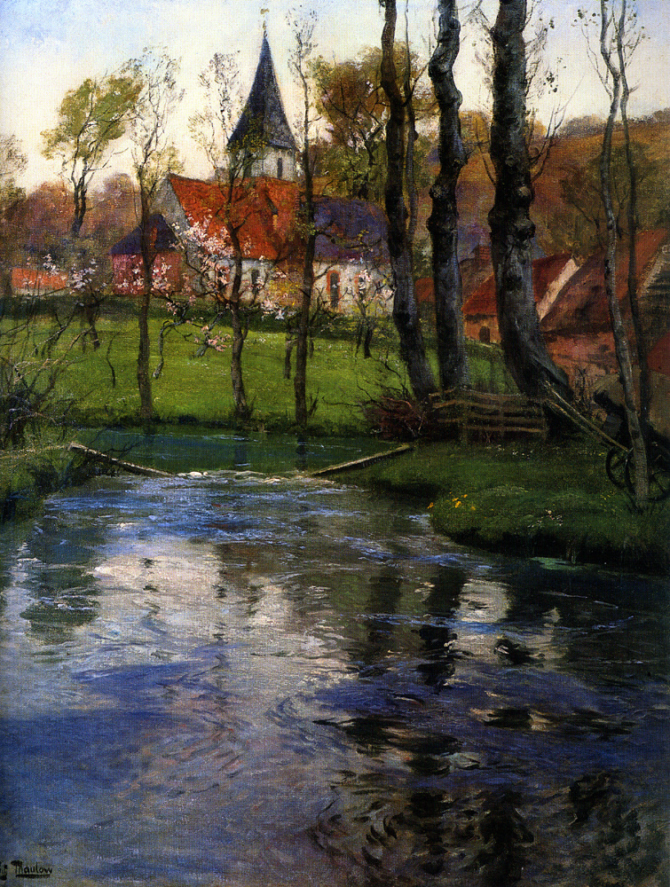 Frits Thaulow. The old Church by the river