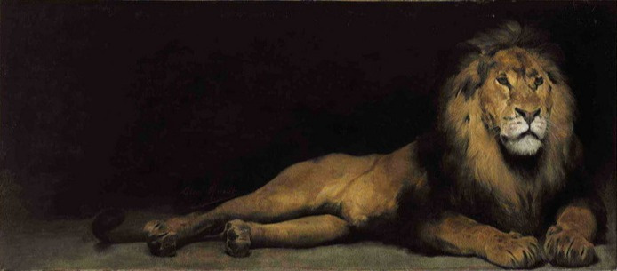 Аим Моро Николя (1850-1913). Resting lions