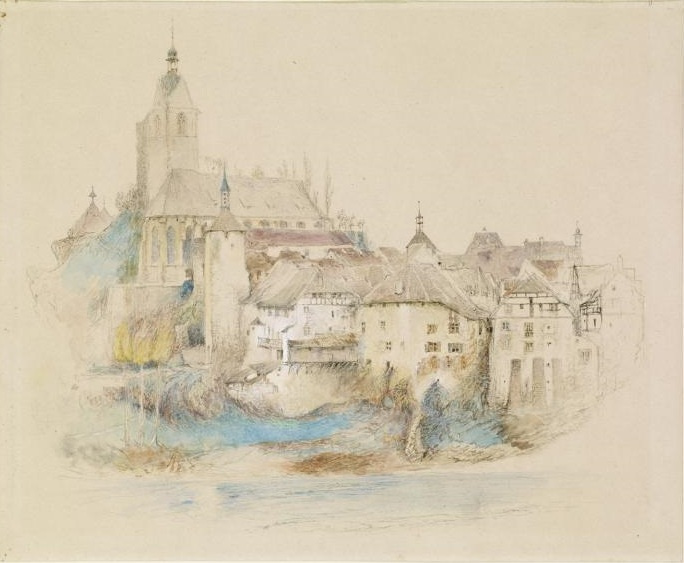 John Ruskin. Città Laufenburg sul Reno