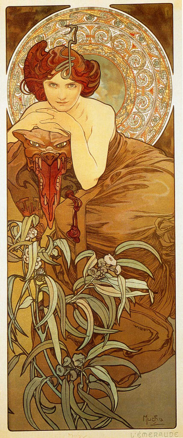 Alfonse Mucha. Emerald. From the series "Precious stones"