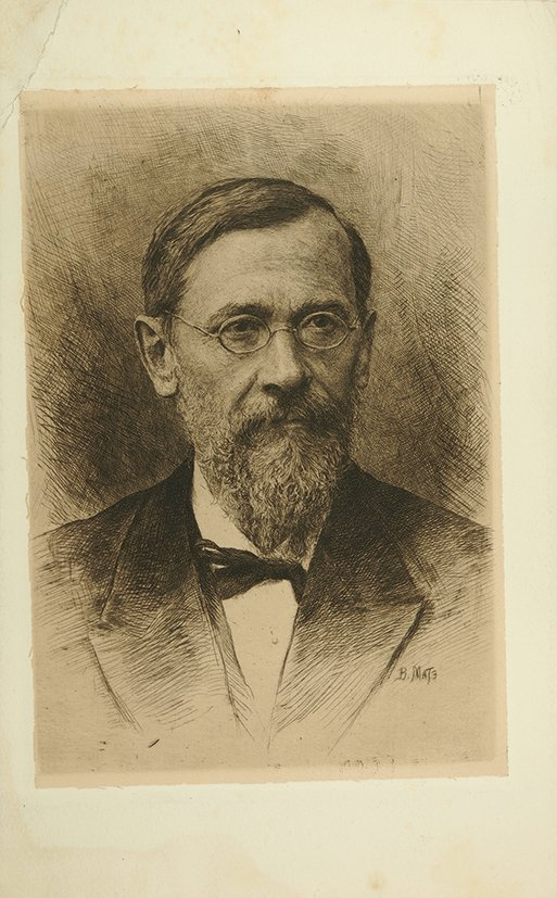 Vasily Vasilyevich Mate. Portrait of the historian V. O. Klyuchevsky. 1900's Etching. 27 x 17