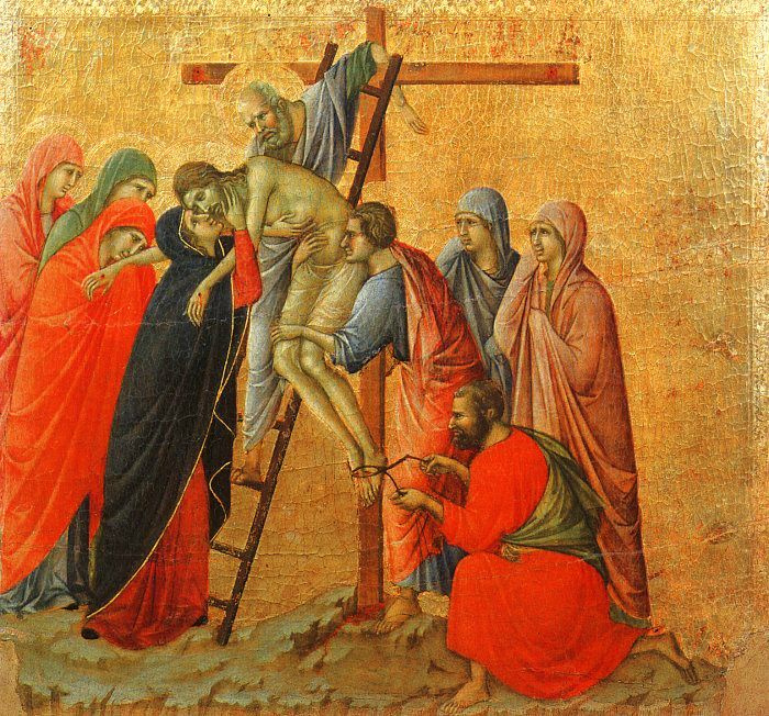 Duccio di Buoninsegna. The descent from the cross