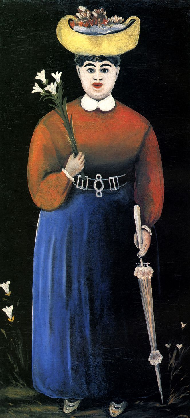 Niko Pirosmani (Pirosmanashvili). Woman with iris and umbrella