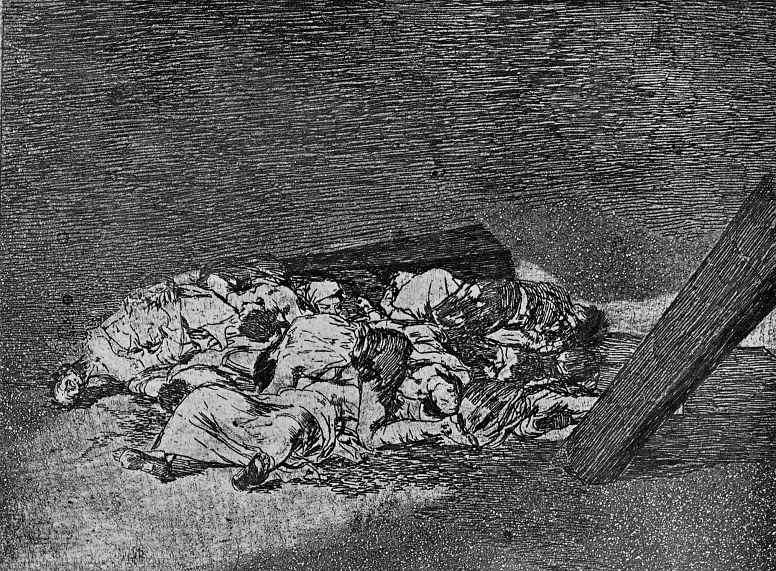 Francisco Goya. The series "disasters of war", page 63: Pile of bodies