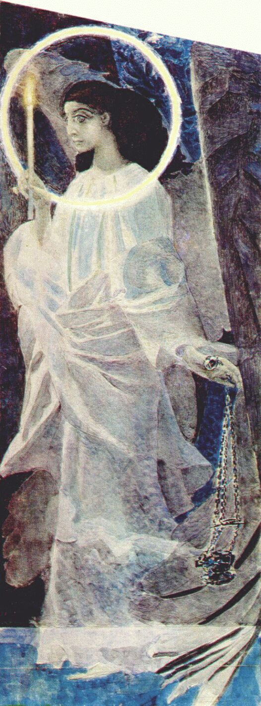 Mikhail Aleksandrovich Vrubel. Angel with a censer and a candle. The sketch for the unfinished painting of the St. Volodymyr Cathedral in Kyiv