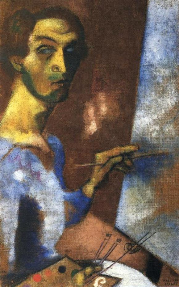 Marc Chagall. 自画像与画架