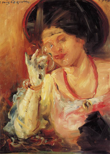 Woman with glass of wine