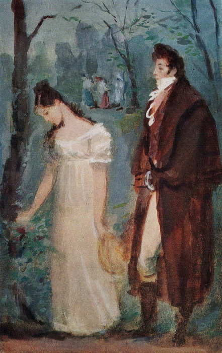 Konstantin Ivanovich Rudakov. A date between Onegin and Tatiana Onegin