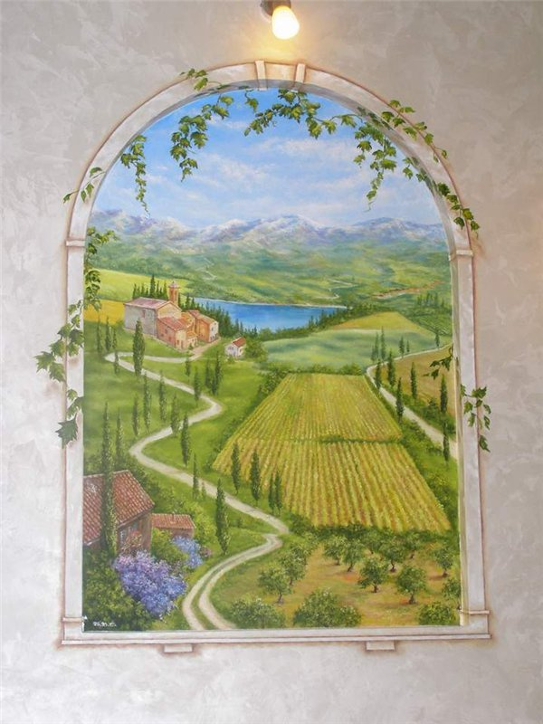 Віталій Бигич. Painting walls-simulated window(Tuscany)