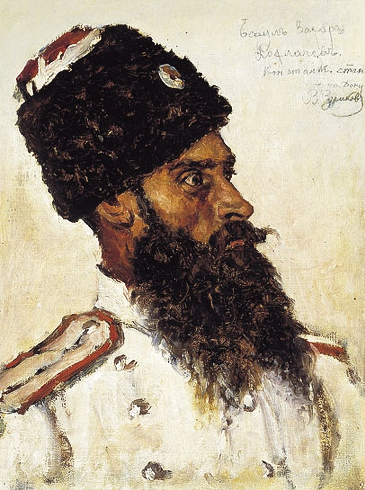 Vasily Surikov. Portrait of the captain in uniform. Etude