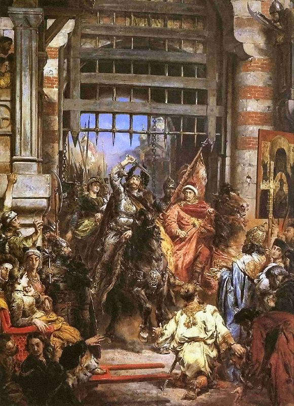 Jan Matejko. Boleslav I Brave at the Golden Gate in Kiev (Boleslav's Kiev campaign)