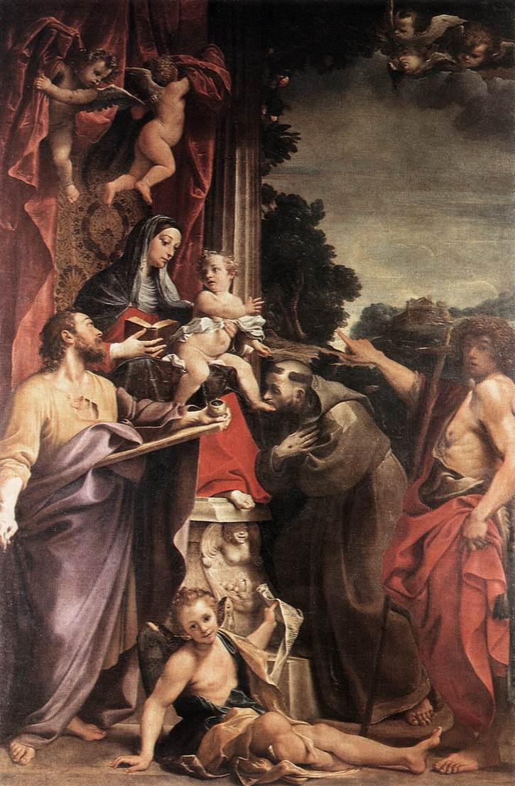 Annibale Carracci. Madonna enthroned with St. Matthew