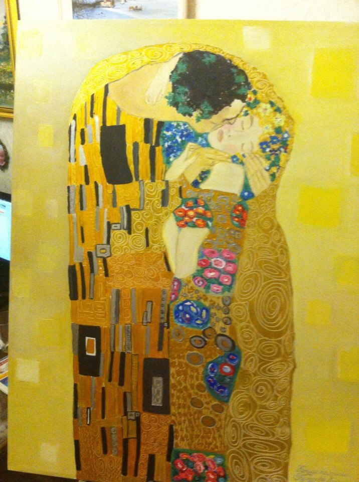 Galina Nikolaevna Silina. Copy of the painting of Gustav Klimt,the KISS,,