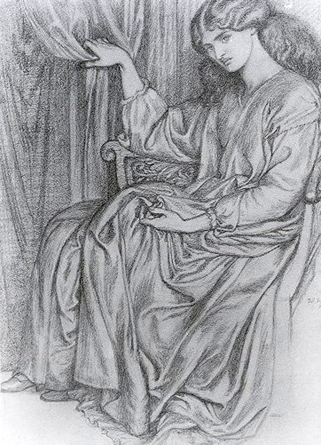 Dante Gabriel Rossetti. Silence. Sketch