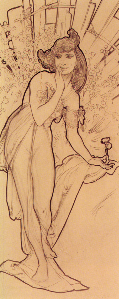 Alfonse Mucha. Carnation. Sketch