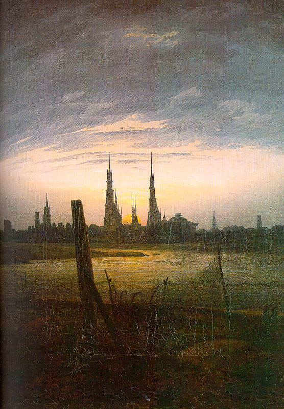 Caspar David Friedrich. City in the moonlight