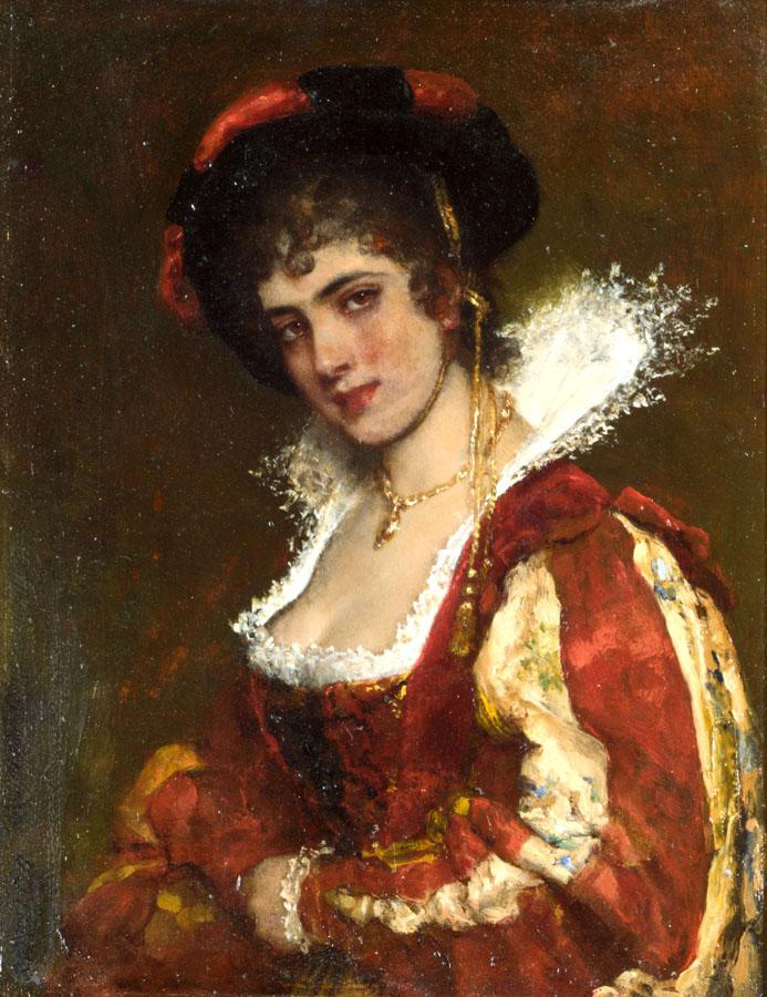 Eugene de Blaas. Portrait of a Venetian lady