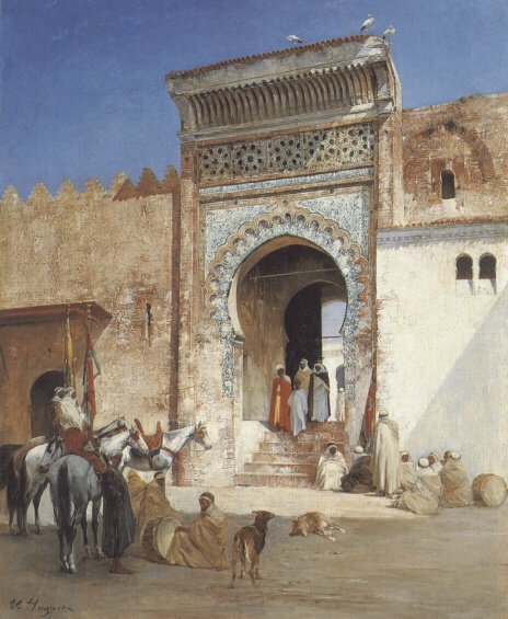 Виктор Пьер Хугует. Арабы перед мечетью