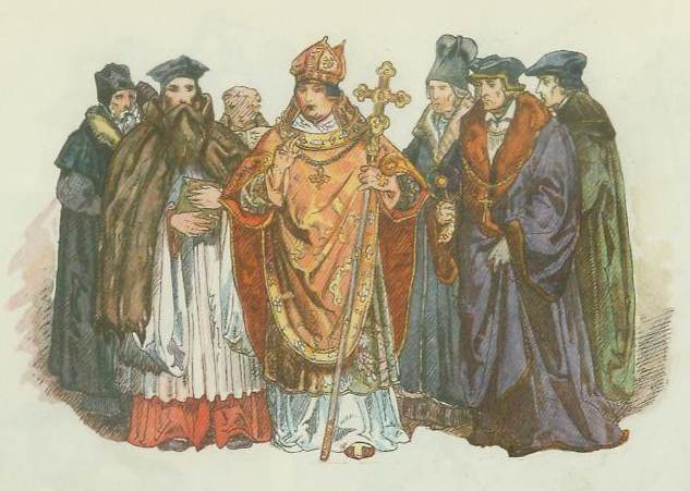 Jan Matejko. Polish clergy 1507 - 1548. "Polish clothing, 1200 - 1795"
