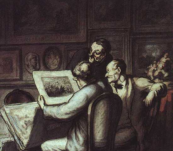 Honore Daumier. Looking at paintings