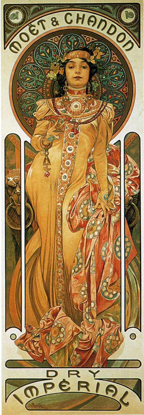 Alfonse Mucha. Poster for "the moët and Chardonnay: Dry Imperial"