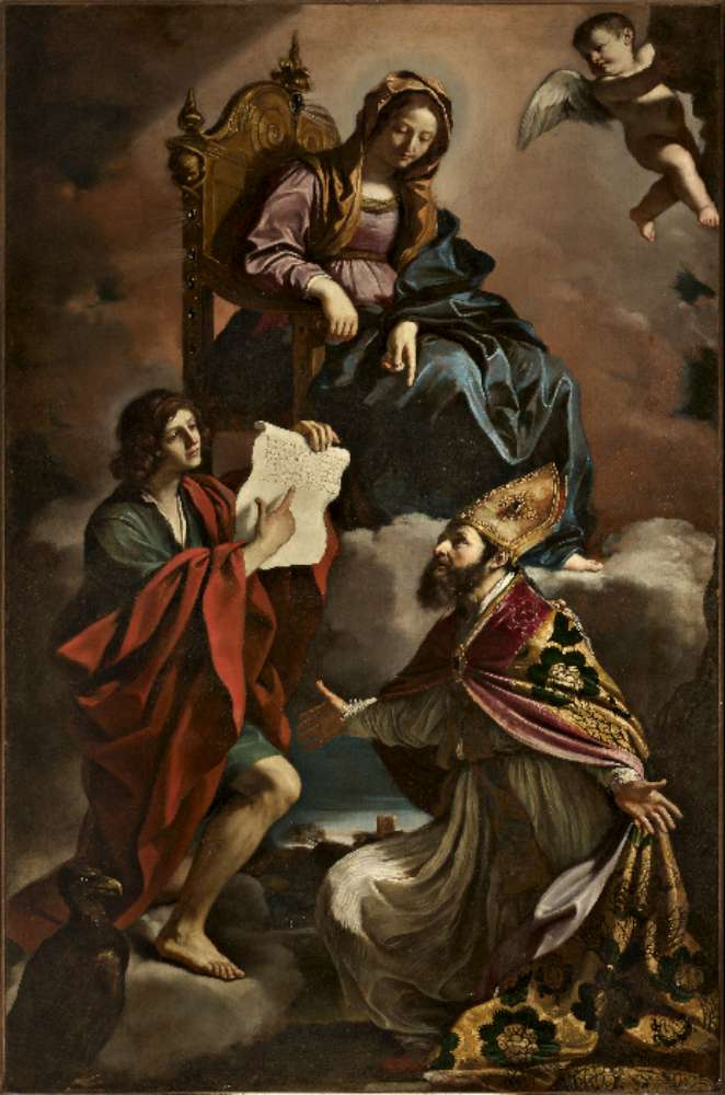 Джованни Франческо Гверчино. Мадонна со святыми Иоанном Богословом и Григорием Чудотворцем