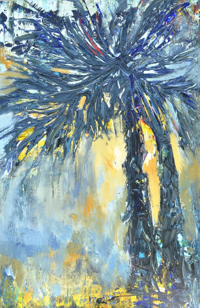 Tanya Vasilenko. "Palme", acrilico su tela. Palms. Acrylic on canvas.