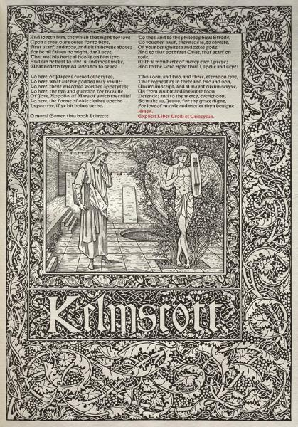 William Morris. Kelmscott-press. Design for the collection of Jeffrey Chaucer