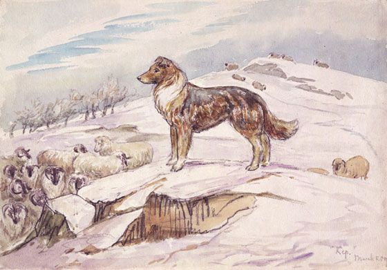 Ellen Beatrix Potter. Kep the dog guarding the sheep