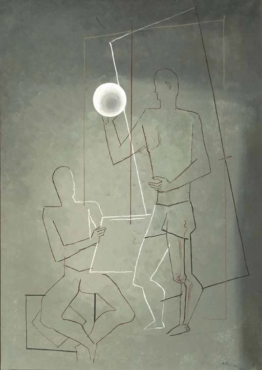 Alexander Arnoldovich Fazini (Finezilberg). Composition with two men